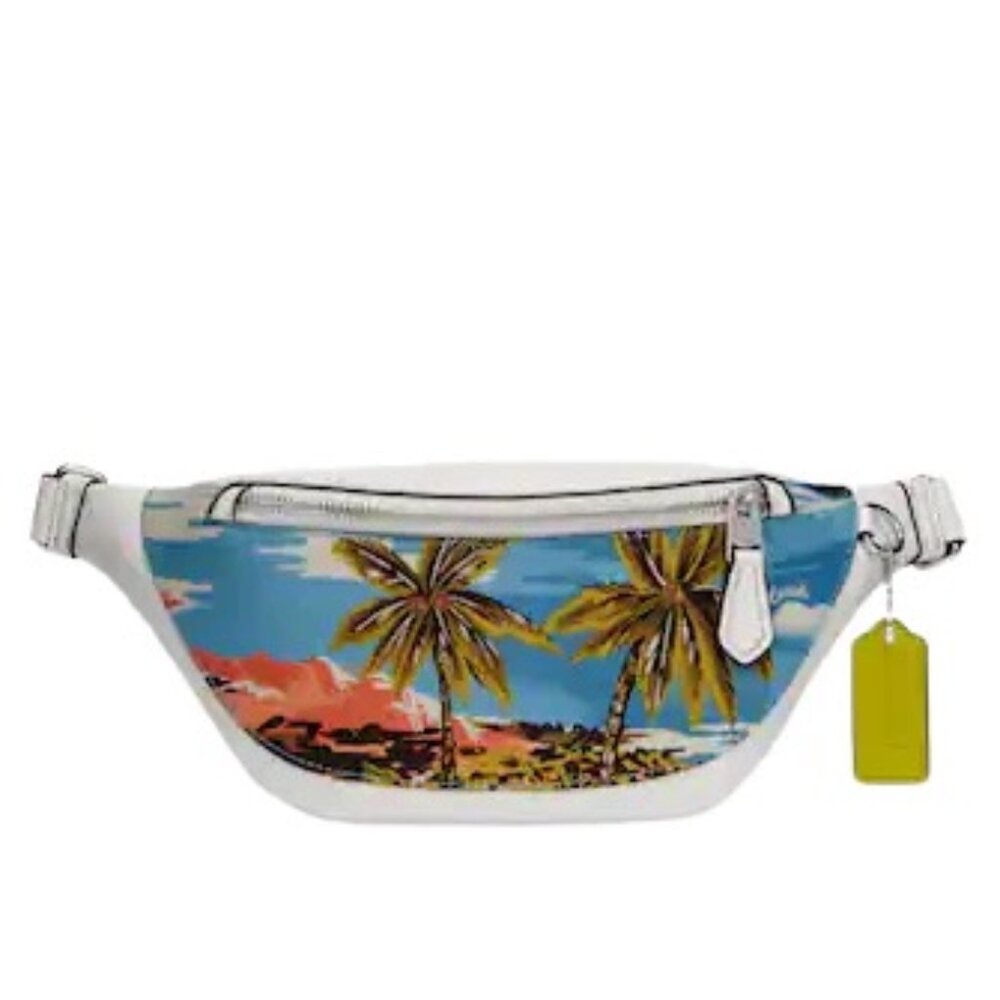 Coach Warren Mini Belt Bag With Hawaiian Print
